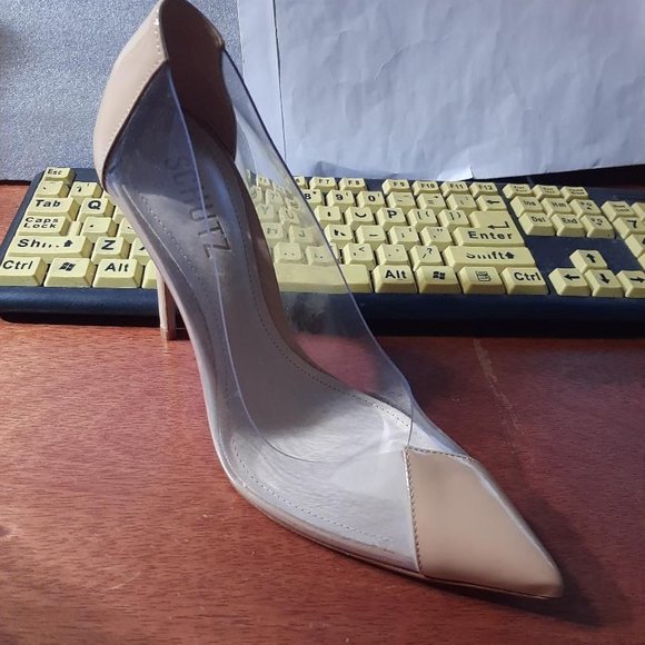 NEW ! Schutz Cendi Transparent Pointed Toe Pump Size 6.5 - Picture 1 of 6